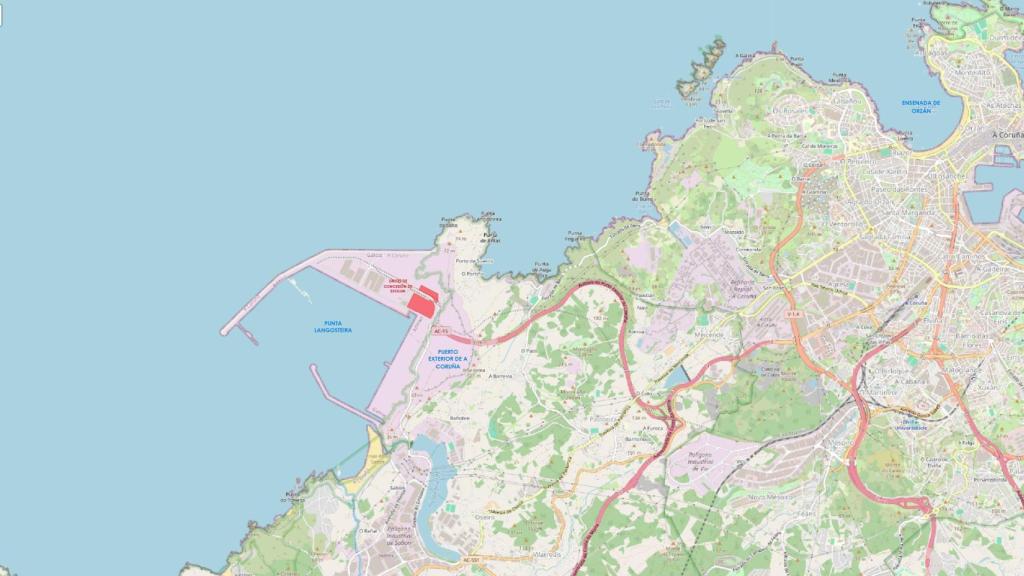 Localización de la instalación de Exolum en el Puerto Exterior.