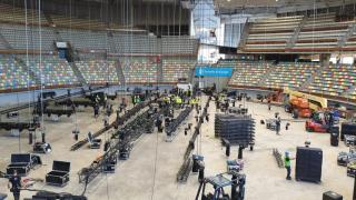Así se transforma el Coliseum de A Coruña para acoger el concierto de 360 grados de Quevedo