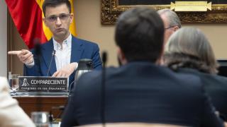 El presidente del Consejo de Administración de RTVE, José Pablo López, este jueves en el Congreso.