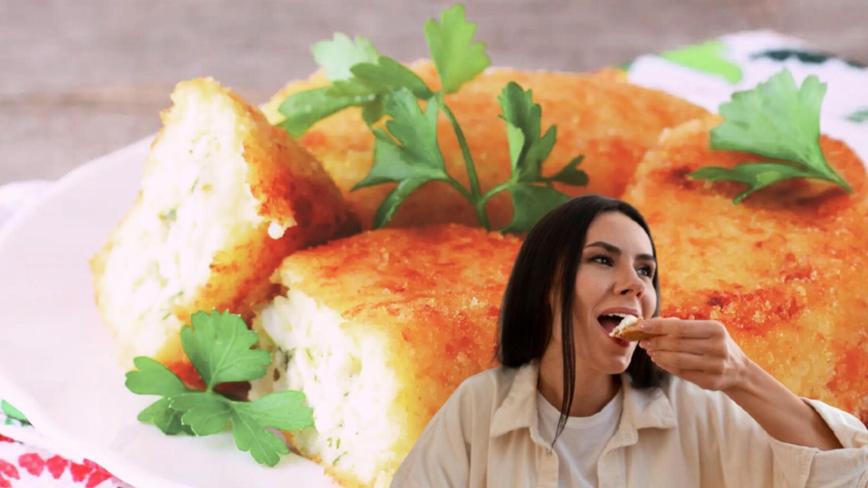 Una receta aragonesa y una mujer comiendo.