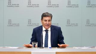El portavoz de la Junta de Castilla y León, Carlos Fernández Carriedo, durante su rueda de prensa posterior al Consejo de Gobierno de este jueves