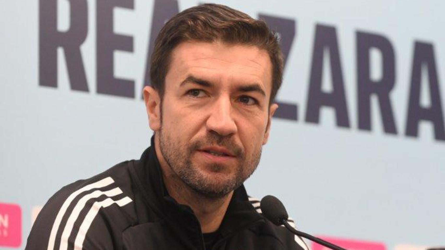 Gabi en rueda de prensa.