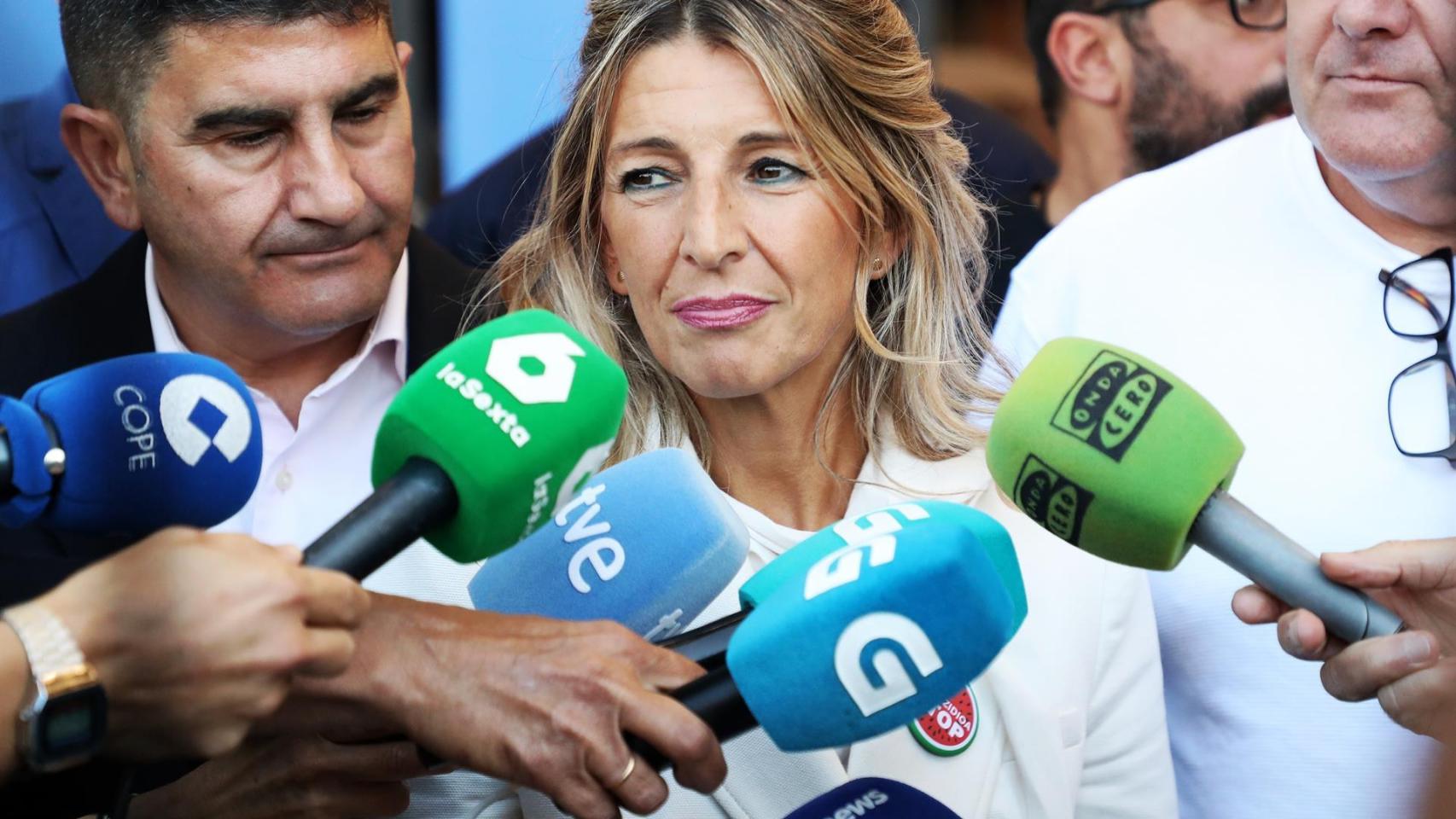 Yolanda Díaz, este jueves en Ferrol