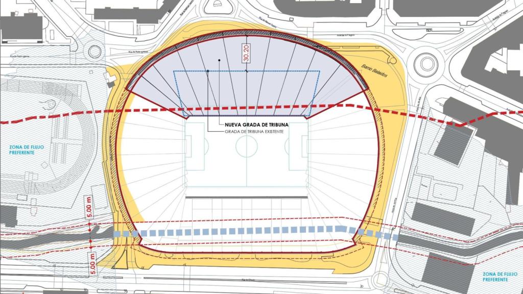Plano de la obra de Balaídos.
