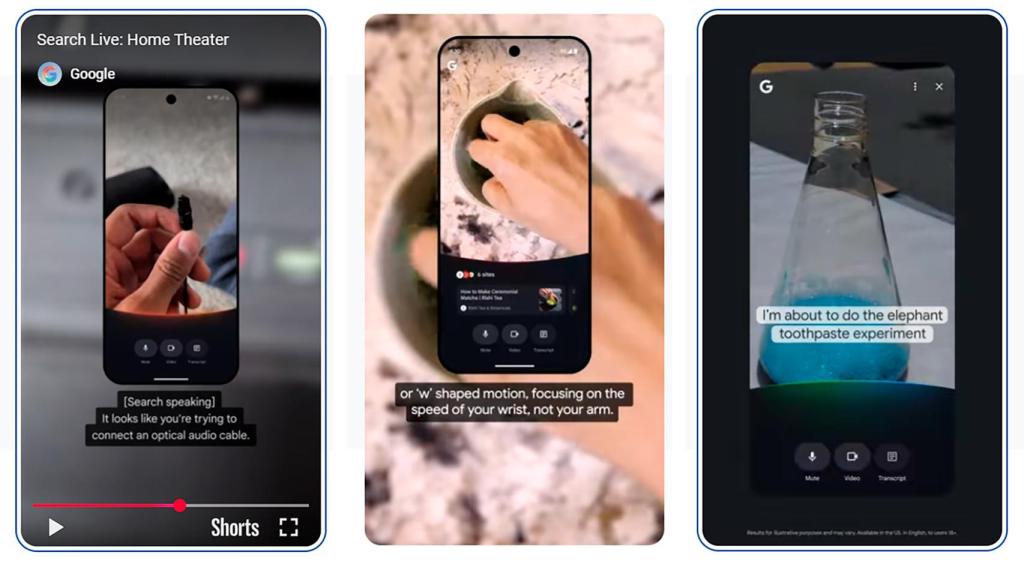Varios ejemplos de uso de Search Live