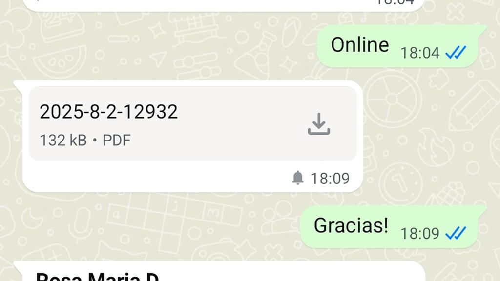 El icono de recordatorio programado de WhatsApp