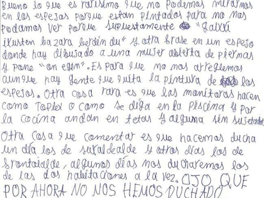 Una de las cartas que envió la hija de Ane a su familia.