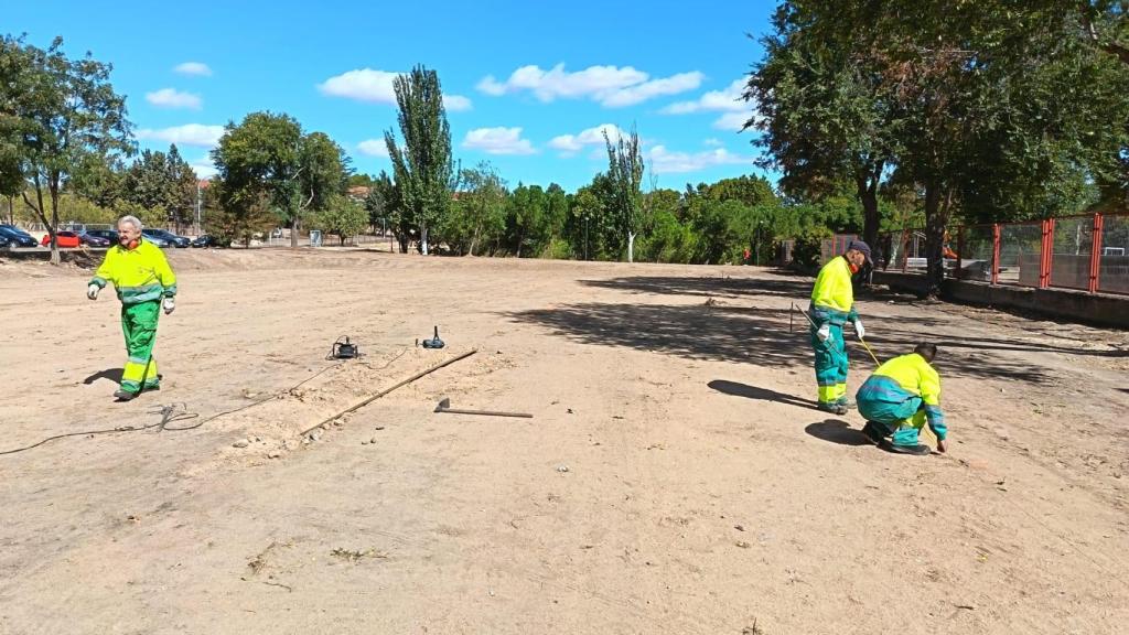 Construcción del nuevo aparcamiento en el entorno de la calle Río Manzanas