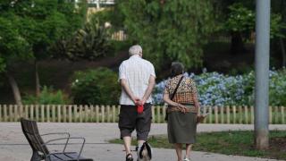 Dos personas pasean con su perro