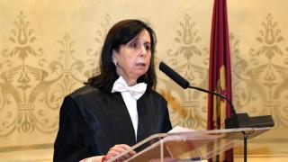 María Emilia Casas Baamonde durante su investidura como Doctora Honoris Causa de la Universidade de Santiago de Compostela en el 2021.