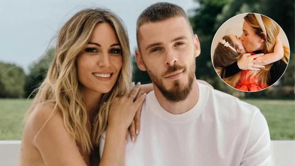 Edurne, David de Gea y su hija.