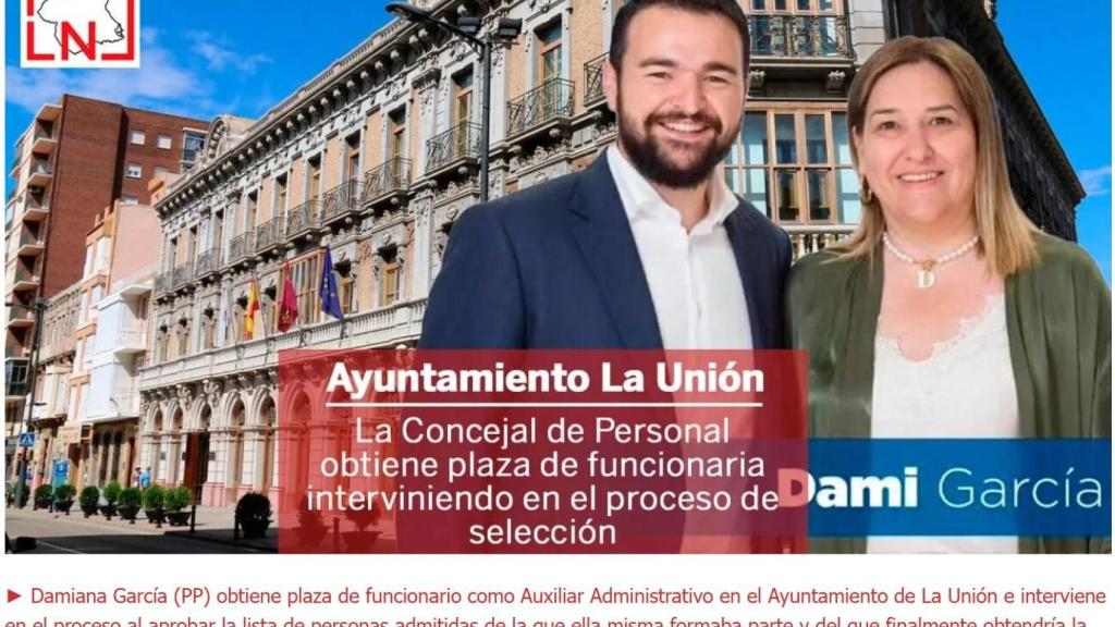 La noticia denunciada por la concejal Damiana García.