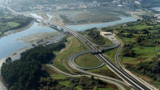 Vista aérea de un tramo de la AP-9.