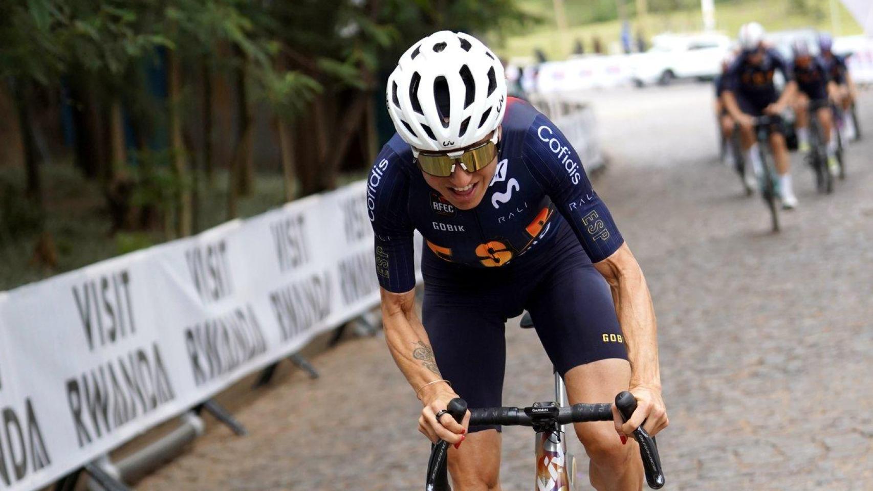 Mavi García, durante el reconocimiento del recorrido en Kigali.