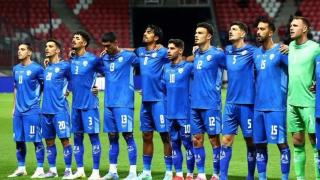 La selección israelí de fútbol durante un partido de la clasificación UEFA para el Mundial