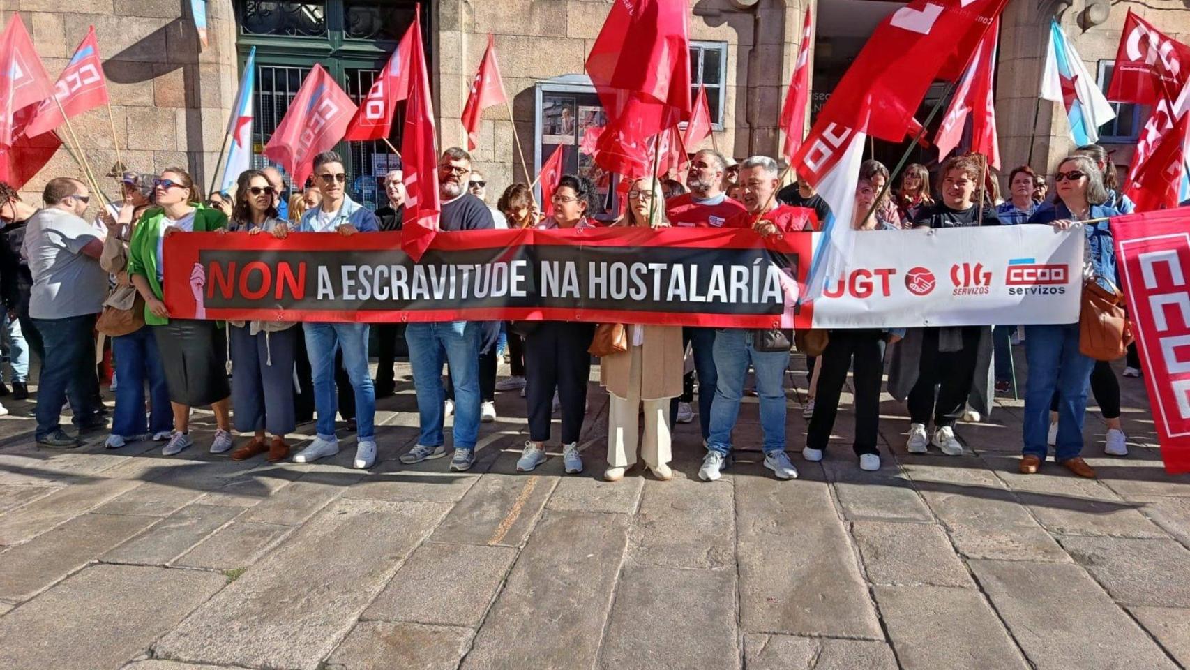 Protesta de sindicatos por la situación de la hostelería