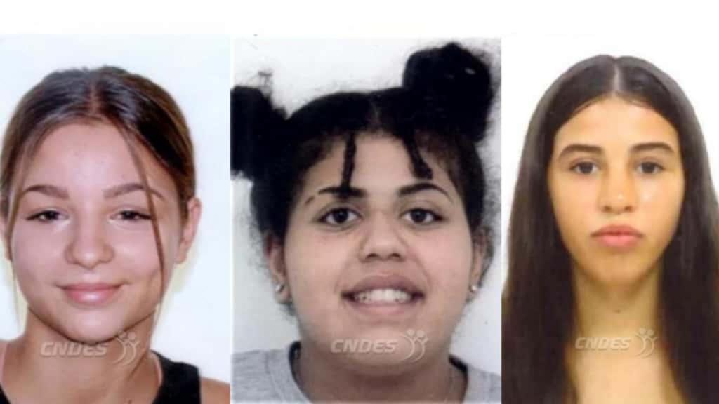 Las desaparecidas Rocío, Fátima y Radia (de izquierda a derecha).