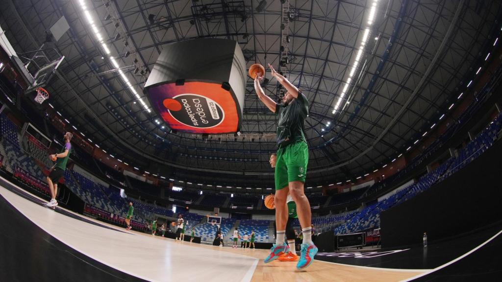 Jonathan Barreiro durante un entrenamiento con el Unicaja