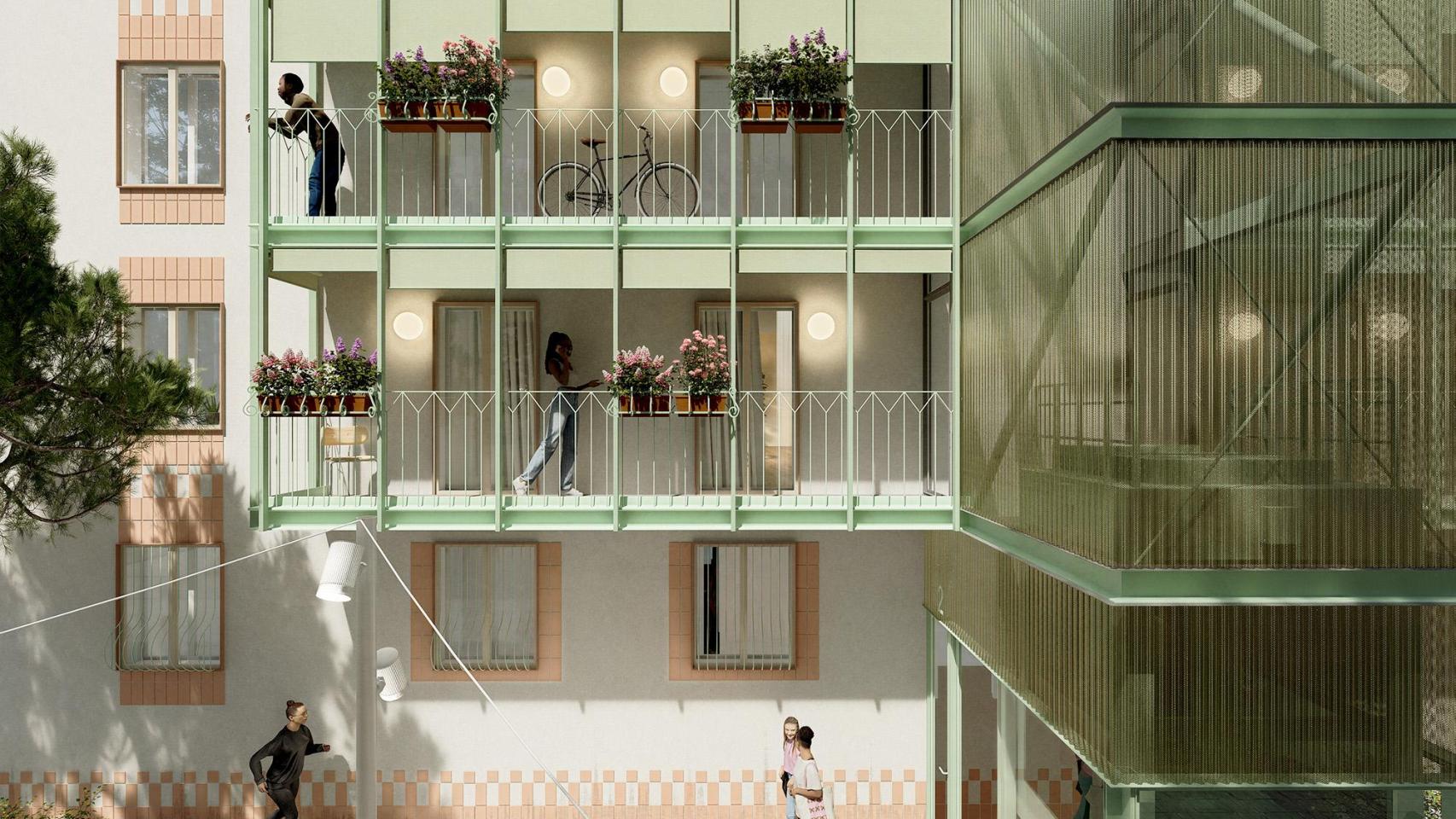 Recreación virtual del plan de rehabilitación en el barrio de Virgen del Remedio de Alicante.