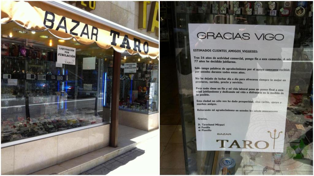 El Bazar Taro cuando anuncio su traslado, con un mensaje de la familia Mirpuri.