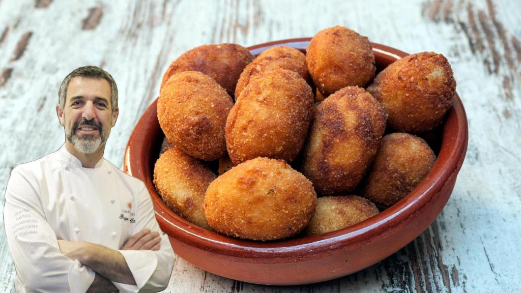 Pepe Solla, chef, en un montaje de El Español