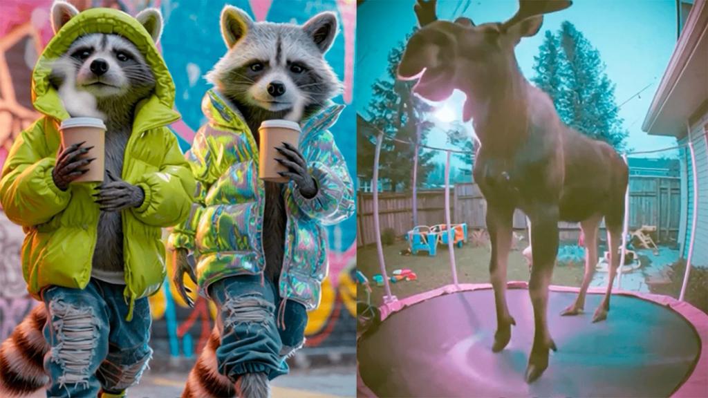 Capturas de vídeos generados por IA en Vibes