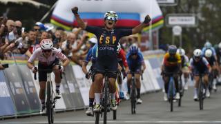 Paula Ostiz, tras ganar el oro en la ruta junior del Mundial de ciclismo