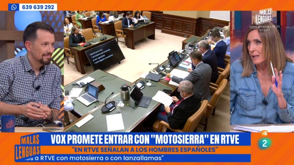 Pablo Iglesias y Marta Gómez Montero en 'Malas lenguas'.