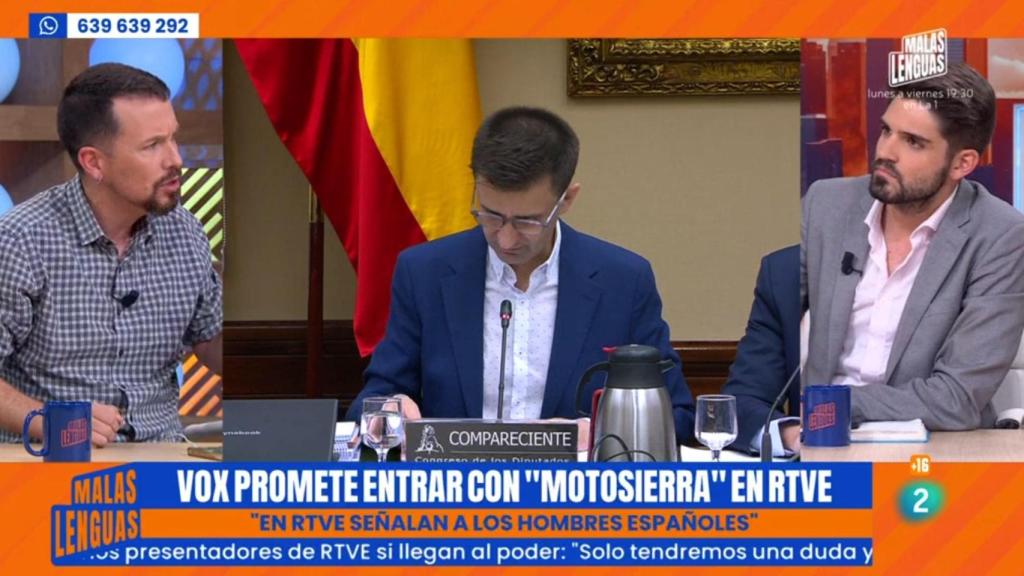 Pablo Iglesias y Hugo Pereira en 'Malas lenguas'.