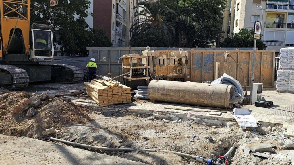 La pantalladora del segundo tramo de las obras de prolongación del metro al nuevo hospital.