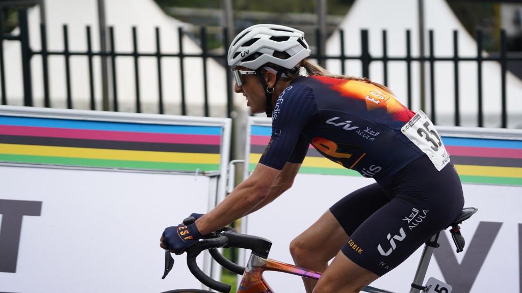 Mavi García, en los Mundiales de ciclismo de Ruanda.