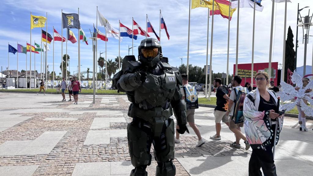 Javi, sevillano con un traje inspirando en la saga Halo en la Comic-Con de Málaga