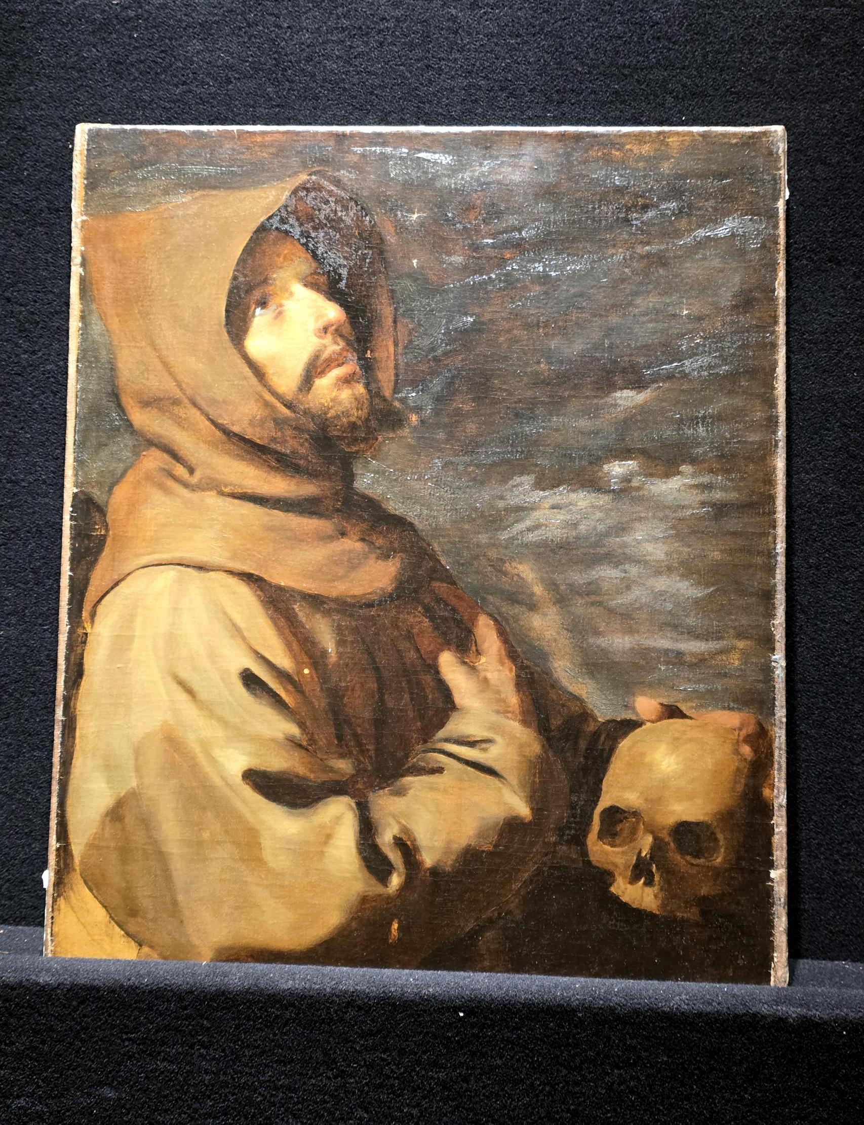 Fotografía que muestra la obra 'San Francisco en éxtasis' de Zurbarán este viernes, en Nueva York.