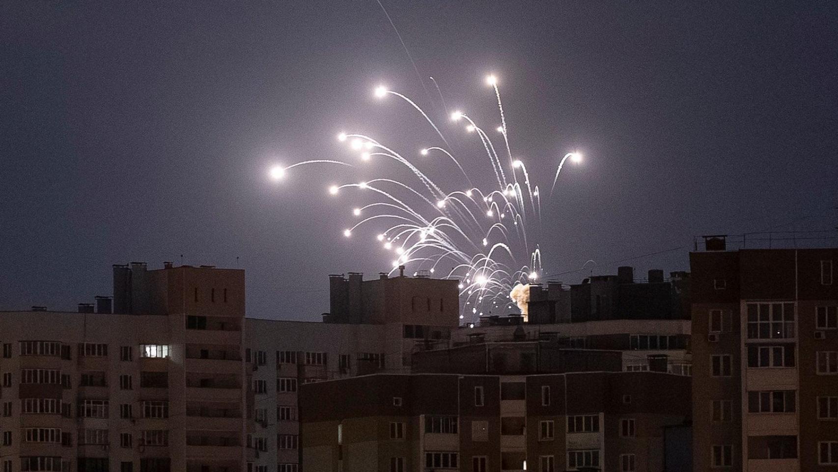 Imagen del ataque ruso sobre Kiev.