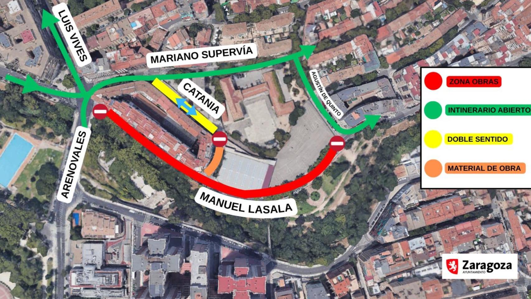 Cambios en el tráfico por las obras del Huerva.