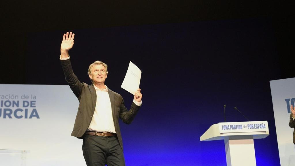 Feijóo, este domingo en Murcia, clausurando la convención de los barones del PP
