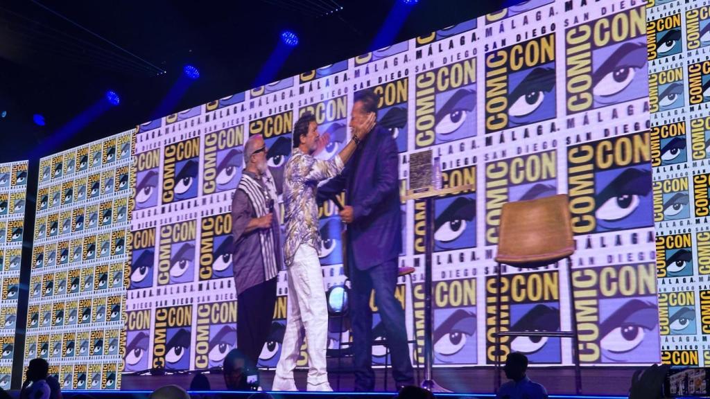 Arnold Schwarzenegger, Antonio Banderas y Álex de la Iglesia