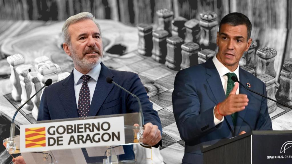 Jorge Azcón y Pedro Sánchez.