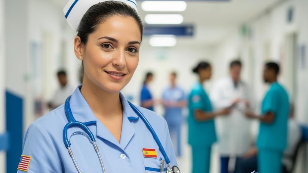 Imagen generada por IA de una enfermera trabajando.