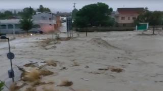 Las calles de Cuarte de Huerva (Zaragoza) completamente inundadas.