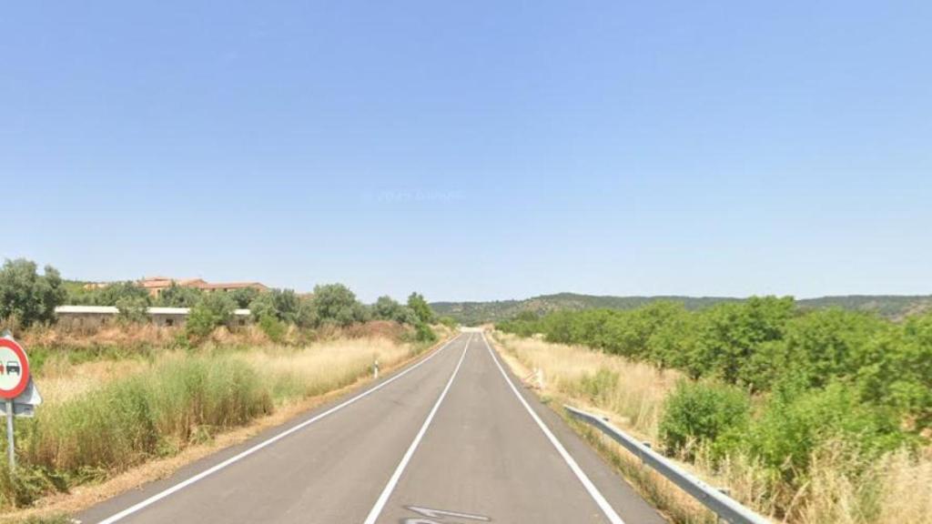 La A-231 a la altura de La Fresneda (Teruel).