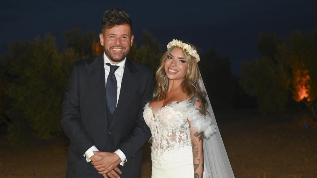 Pablo López y Laura Rubio en su segunda boda en Cádiz.