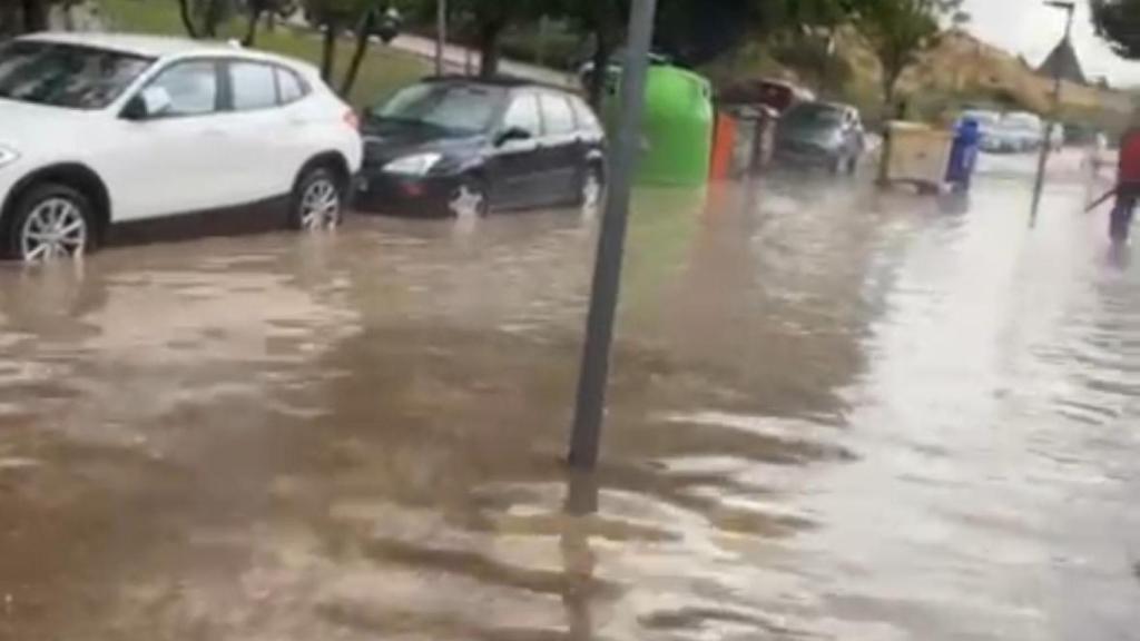 Calles convertidas en ríos en La Puebla de Alfindén (Zaragoza)