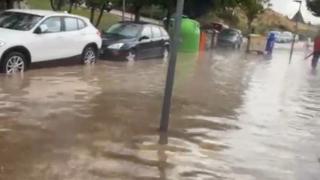 Calles convertidas en ríos en La Puebla de Alfindén (Zaragoza)