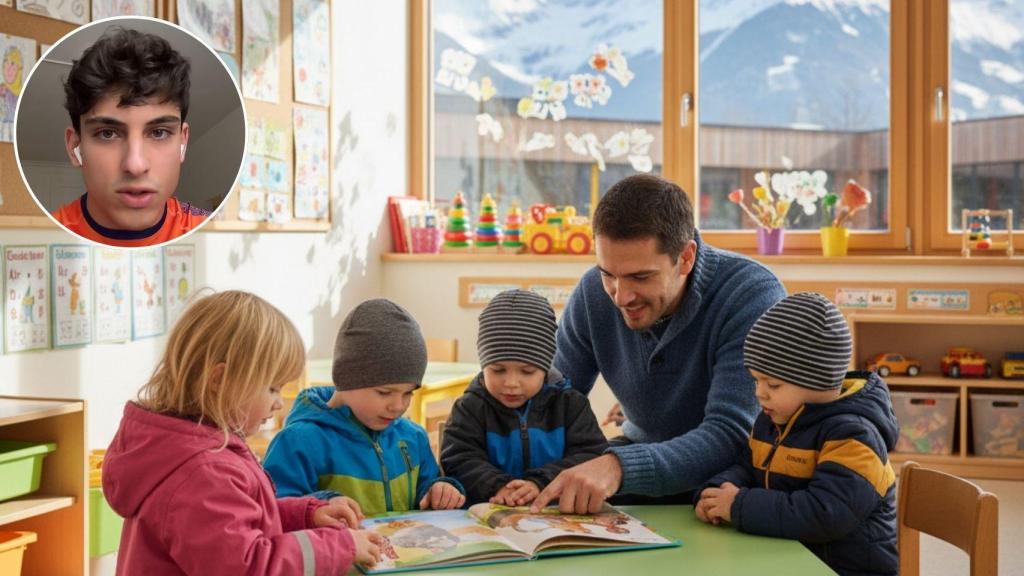 Mario López y un profesor dando clase generado por IA.
