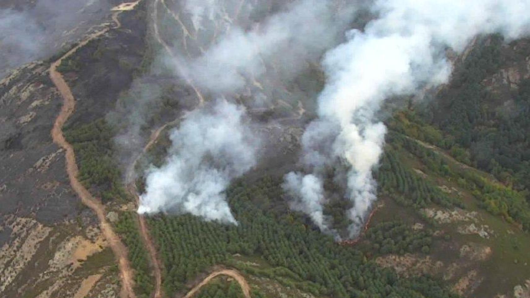 Incendio forestal en Cerezo de Arriba (Segovia).