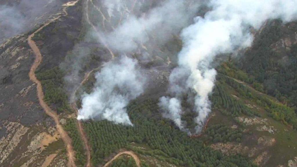 Incendio forestal en Cerezo de Arriba (Segovia).
