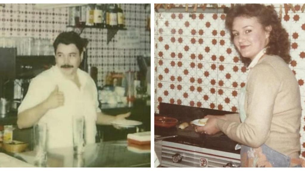 Francisco y Rosa en los inicios del Bar FM.