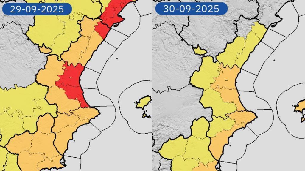 El mapa de última hora de las previsiones de la AEMET.