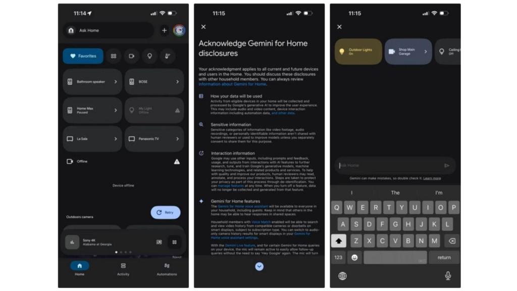 Google Home con la función Ask Home